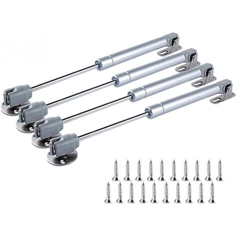 4x 20N Charnière Hydraulique à Gaz pour Meuble Porte de Meuble avec Vérin à Gaz, Amortisseur à Gaz, Vérin à Gaz pour Armoire, Charnière à Ressort à Gaz pour Portes de Placard à Fermeture Douce, Argent (1/5)