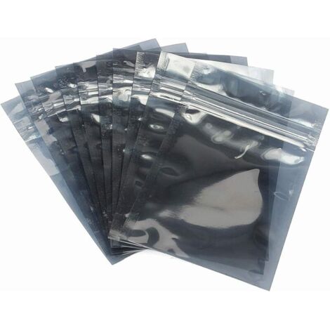 Lot de 100 sacs semi-transparents refermables antistatiques ESD de différentes tailles avec fermeture éclair pour ranger des composants électroniques et informatiques (1/5)