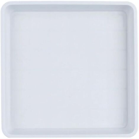 Plateau pour plantes carrées en blanc avec soucoupe Pot de fleurs pour plantes grasses en pot avec bac d’égouttement pour patio, jardin, véranda, serre (18 mm / 7,1 pouces)