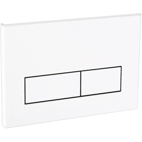 Plaque de commande WC suspendu, Compatible avec Geberit Sigma 20, UP300, UP320, Double chasse d'eau, régulateur de débit, 246x164 mm（Blanc）