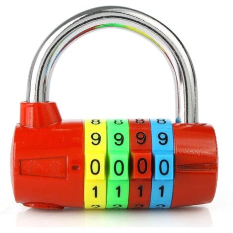 Cadenas à combinaison à 4 chiffres, chiffres colorés, serrure de sécurité pour salle de sport, école, casier, valise de voyage (1/5)