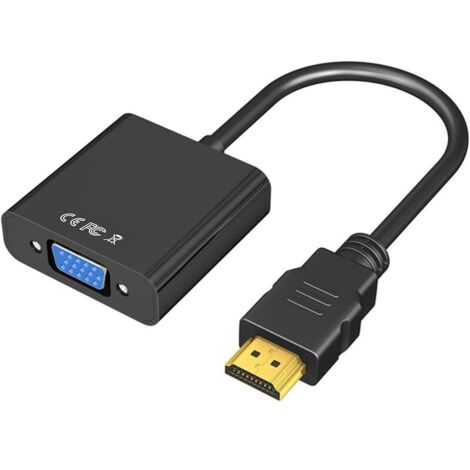 Adaptateur HDMI Vga, Adaptateur HDMI vers VGA(mâle vers Femelle) pour Ordinateur, Bureau, Ordinateur Portable, PC, Moniteur, projecteur, HDTV, Chromebook, Raspberry Pi, Roku, Xbox et Plus (1/5)