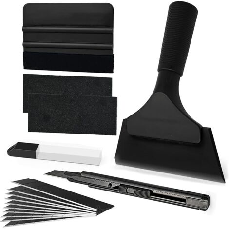 Film Teinte Vitre Voitures Ensemble D'outils, Emballage De Installer L'outil Fenêtre Teinte De Film, Comprend Raclette Feutrine, Cutter et Raclettes de Nettoyage, Noir (1/5)