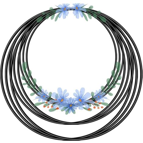 9 Pièces Anneaux Métal Noir, 20/25/30cm Cercle Fer, Couronne Bricolage pour Mariage, Attrape Rêve Macramé, Cerceau Floral Séchées Decoration, Artisanat Mural Suspendre, Guirlande Noël Tenture Murale (1/5)