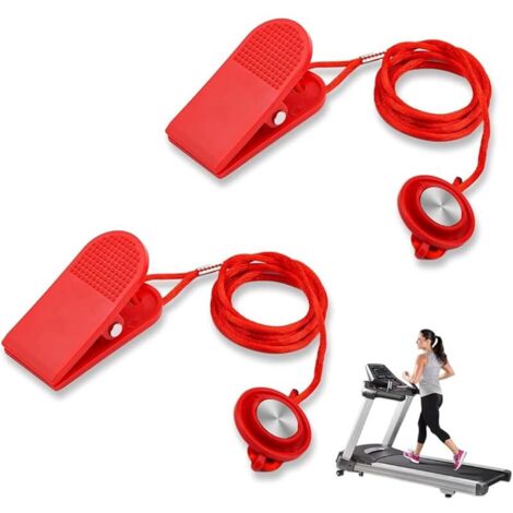 Treadmill Safety Key, 2 Pcs Clé de sécurité magnétique pour tapis de course, Accessoires Universels Pour Tapis De Course, Interrupteur de sécurité pour la plupart des tapis de course