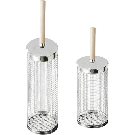 Panier à grillades roulant avec poignée amovible, acier inoxydable 304, très grande capacité, parfait pour les réunions de famille, le jardin, les grillades en cuisine extérieure. (1/5)