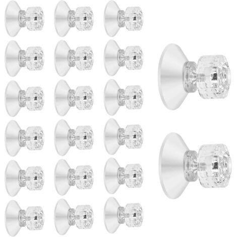 Ventouse Vitre 30mm, 20 Pièces Ventouses à Visser avec Écrou Moleté en PVC pour Fenêtres et Miroirs - Ventouse Forte pour Accrocher Objets