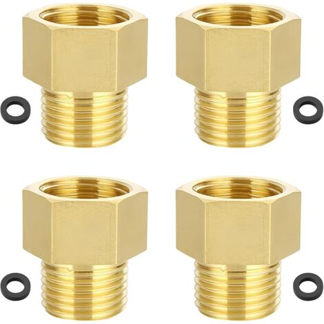 4 Pièces Réducteurs en Laiton, Raccord Réduction 3/8" Femelle à 1/4" Mâle avec Joints, Raccords Laiton BSP pour Gazinière, Chauffe-eau, Réchaud Camping
