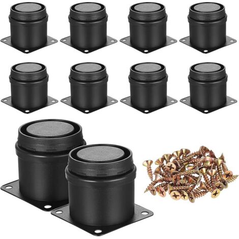 10 Pcs Pied de Meuble Reglable 0-10mm, 5cm Pied Meuble Reglable, Pieds de Table de Nivellement pour Meubles, Pieds de Meubles Réglables en Métal pour Chaises Lit Canapé Placard Armoires + Vis (1/5)