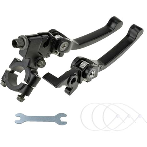 1 Paire Levier Frein Embrayage Moto pour Guidon 22 mm 7/8" pour 110cc 125cc 140cc TTR 125cc SSR Pit Dirt Bike Moto (Noir) (1/5)