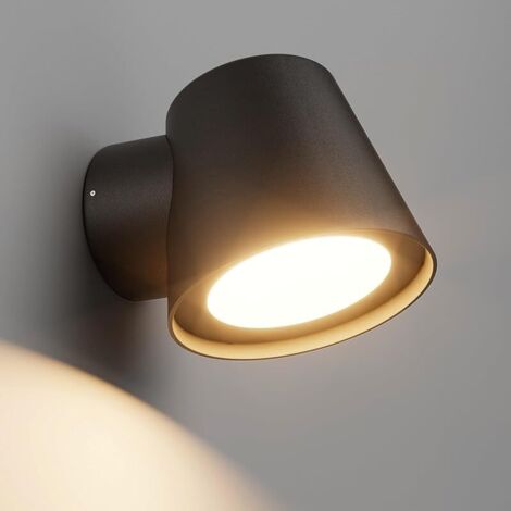 LED 12W Applique Murale Extérieure/Intérieur, Moderne Applique Exterieur, étanche IP65 Lampe Murale, Éclairage Mural Aluminium+PC, pour Jardin Balcon Entrée, Blanche Chaude 3000K, Noir (1/5)