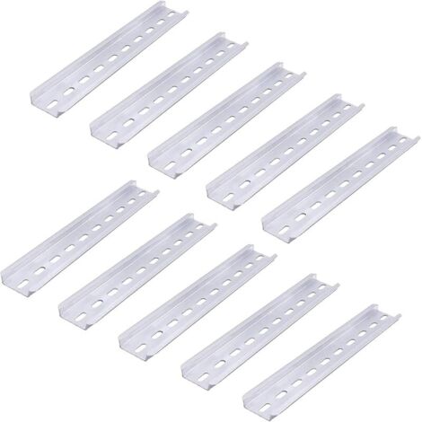 10 Pièces Rail Din, 20 X 3,5 X 0,75 cm Rail Aluminium, Aluminium Bornier Rail Din, pour Disjoncteurs, Relais, Terminaux (1/5)