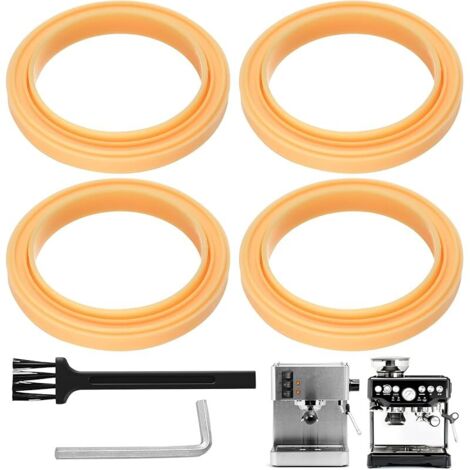4 Pz Joints d'étanchéité pour groupe d'infusion de machine à café, 64 mm Anneaux de vapeur en silicone de rechange pour Breville Espresso et Sage Barista Express, M4 Clé et brosse incluses