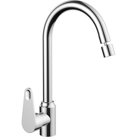 Laiton Robinet De Cuisine Pivotant À 360 ° 2 Modes Débit D'eau Robinet De Cuisine Eau Froide Et Chaude Mitigeur D'évier De Cuisine Avec Pivotant Pour Cuisine Économie D'eau Silencieuse Argent (1/5)