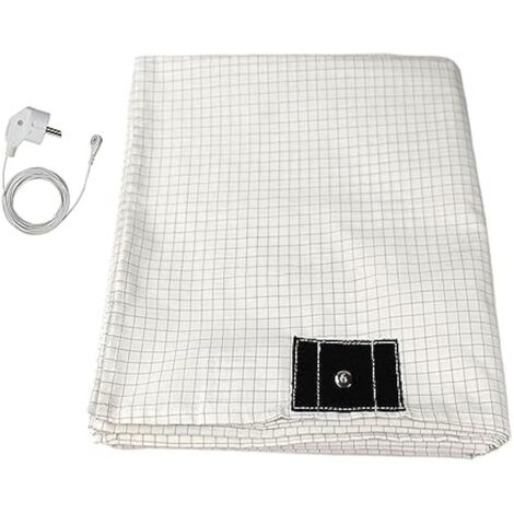 Tapis de Mise à la Terre Conducteur pour un Meilleur Sommeil - Drap et Plaque de Terre avec Câble UE (68 x 132 cm) (1/5)
