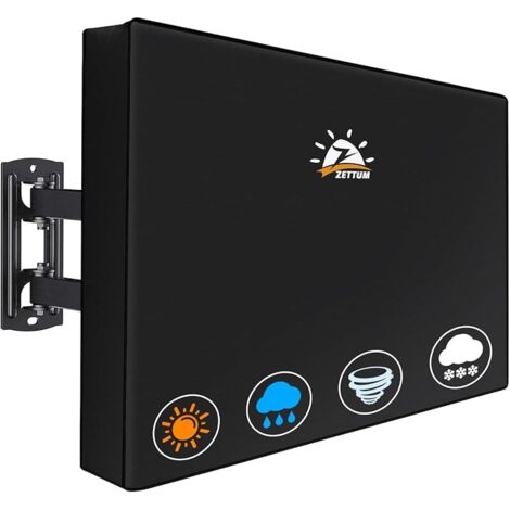 Housse de protection pour TV d'extérieur 32 Pouce – Housse de protection 600D résistante aux intempéries et étanche pour TV d'extérieur de 28 à 32 Pouce, protection pour boîtier de TV (Noir) (1/5)