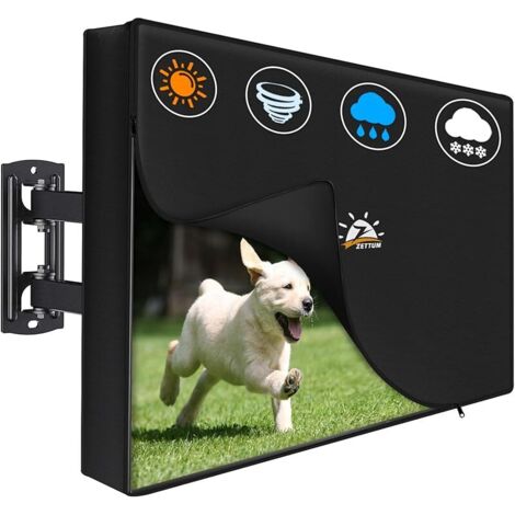 Housse TV Pliable pour téléviseurs de 65 à 70 Pouces – Imperméable et Ultra résistante, Housse de Protection pour écran en Tissu Oxford 600D PU avec Fermeture éclair et Fonction Rabattable (1/5)