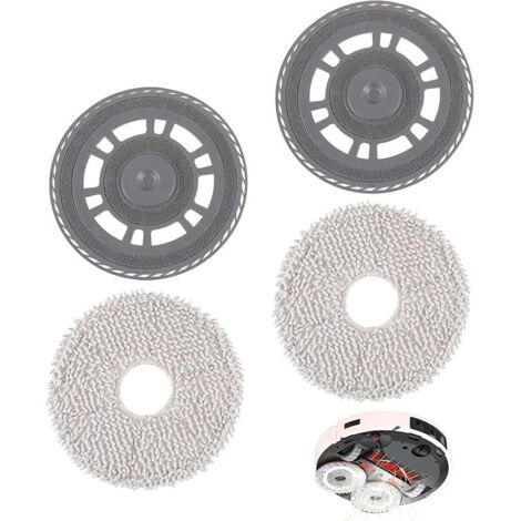 Ensemble de remplacement de chiffon et de support de balai (2 + 2 pièces) pour Dreame L10s Pro Ultra Heat/L10s Ultra Gen2/X40 Ultra/X40 Master/L40 Ultra de rechange pour balai robot aspirateur (1/5)
