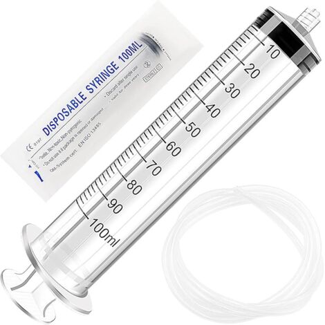 100ml Outils de Mesure de Liquide en Plastique, avec 130cm Tube, Emballage Individuel, Tube Polyvalent de Mesure, pour Laboratoire Industriels, Distribution de Liquides et Arrosage (1/5)