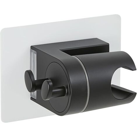 Support Pommeau de Douche sans Percage, Autocollant Support de Douche, Support Douchette Universel, Angle Réglable, Noir Mat (1/5)