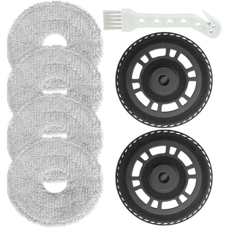 Lot de 4 serpillières avec 2 supports de rechange pour aspirateurs robots Dreame L10s Pro Ultra Heat / L10s Ultra Gen2 / X40 Ultra / X40 Master / L40 Ultra / L20 Ultra/Mova E30 Ultra (4 + 2 pièces) (1/5)