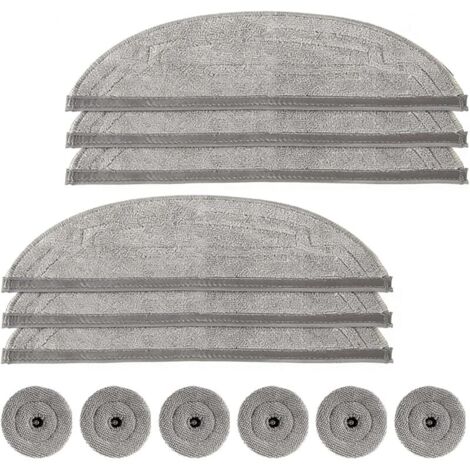 Lot de 6 recharges de serpillères pour aspirateur Robot Roborock S8 MaxV Ultra / S8 Max Ultra, avec Deux modules de Vibration sonore, Lot de 6 tampons de Nettoyage des Bords (Lot de 12) (1/5)