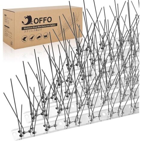 pic Anti Pigeon (5,2m), pré-assemblées pour toits et fenêtres, Piques Anti-Oiseaux durables Contre Corbeau, Mouette et Petit Oiseau, Ensemble de Pointes Anti-Oiseaux en Argent Brillant (1/5)