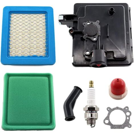 Boîtier de filtre à air, plaque de base, bougie d'allumage pour moteur Briggs & Stratton Quantum 795259, 792040, 691753, 496116, cache filtre à air 491588, 399959 (1/5)