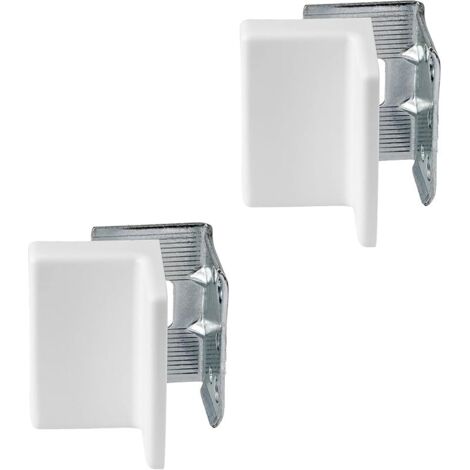Lot de 2 supports de placard réglables à visser Capuchon blanc Acier galvanisé Capacité de charge de 150 kg Lot de 2 – Fixations pour armoires murales et montage mural (1/5)