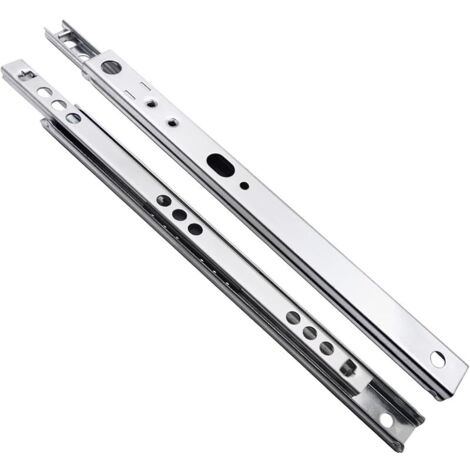 1 paire de glissières de tiroir, 17 mm x 400 mm, système de rails de tiroir avec extension partielle (1/5)