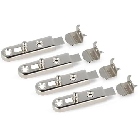 Verrou meuble acier Fermeture Porte BALL 50 x 13.5 mm - Receveur 9 mm 4 Pièces Finition Nickelée Loquet de Serrure en Acier pour Placard, Armoire de Salle de Bain, Cuisine, Garage (1/5)