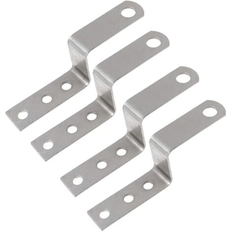 4 supports en forme de Z, équerres d'angle droit, fixations pour cadres photo, supports pour meubles, étagère, maison, abri, portail - 25 mm (1/5)