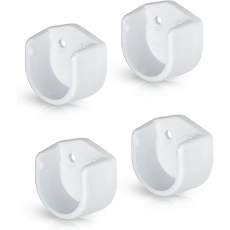 Support de tube d'armoire Support de tube d'armoire rond pour tringles à vêtements Ø 18 mm Support de tube rond pour tringle d'armoire Plastique blanc (1/5)