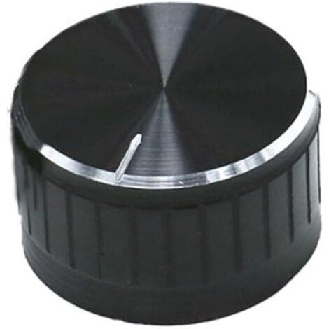 (40 x 19 mm) Bouton rotatif en alliage d'aluminium noir pour potentiomètre de 6 mm de diamètre Contrôle du volume (1/5)