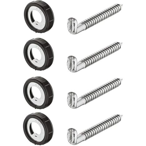 Crochet à Visser Longueur: 55 mm 4 Supports d'armoire inoxydables Acier Galvanisé Suspension d'armoire réglable en Hauteur Support d'armoire Rond avec vis (1/5)