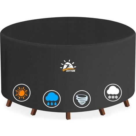 Housses Ronde pour Salons de Jardin Ø215 x 73 CM, Housse de Table Jardin Imperméable Anti-UV 600D Tissu Oxford Bache Table Exterieur (1/5)