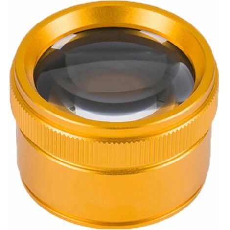 Loupe de poche dorée 30x pour bijoux, monnaie, timbres, pierres précieuses (1/5)