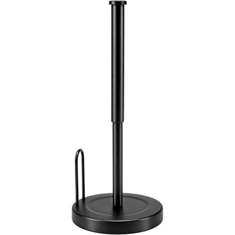 Porte Sopalin sur Pied Acier Inoxydable Évolutif Porte Essuie Tout Support Sopalin avec Bras Antiroulis pour Papier Cuisine Compatible avec Plupart des Taille (Noir)