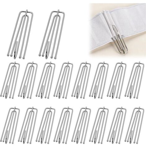 150 Pièces Crochets de Rideaux en Métal avec 4 Dents, Crochet à Rideaux en Acier Inoxydable, résistance à la Rouille, pour Rideaux avec Galon Fronceur (1/5)