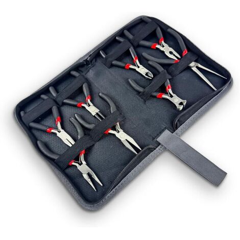 Kit de 8 Pinces à Bijoux, Kit d'outils Professionnels pour la Fabrication de Bijoux Avec sac de Rangement pour Réparations de Bricolage et la Création de Bijoux