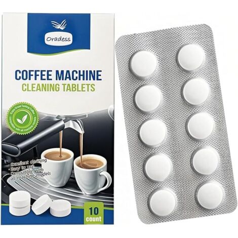 10 Tablettes Nettoyantes pour Cafetières Automatiques, Pastilles de Nettoyage Détartrant pour Machines à Café, Tablettes pour Detartrage Machine Cafe, Améliore Goût et Performance