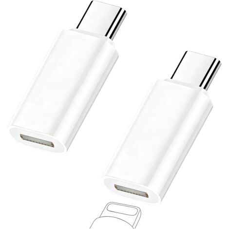 2 Pièces Adaptateur 8-Pin vers USB-C Compatibilité pour iPhone 17 Air 16 15 Pro Max Plus, iPad Pro/Air, Pas pour Audio/Clé USB/Écouteurs, Adaptateur USB-C vers 8-Pin, Blanc (1/5)