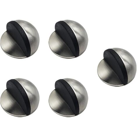 5 Pièces Bloque Porte, Butee de Porte, Arrêts de Porte en Acier Inoxydable, Butées Adhésives avec Pare-Chocs, Auto-Adhésives pour Tous les Types de Sols Durs, Protection pour Portes et Murs (1/5)