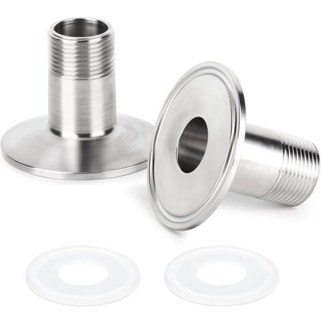 2 pièces 1,5" Tri Clamp à 1/2" BSP mâle raccord sanitaire en acier inoxydable 304 ferrule OD 50,5 mm connecteur pour brassage maison (1/5)