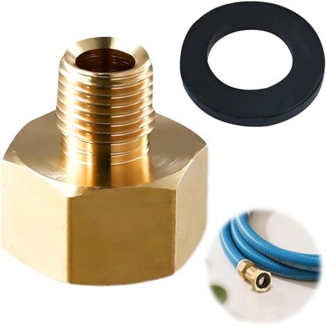 Adaptateur de Gaz en Laiton Filetage Femelle G 1/2" RH à Droite x Filetage Mâle G 1/4" LH à Gauche, Compatible pour Équipements Allemands pour Connexions de Gaz Transfrontalières, Résistant et Durable
