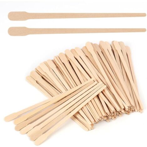 200 Pièces Bâtonnets de Cire pour Épilation des Sourcils, Waxing Sticks Applicator, Spatules en Bois Naturel pour Épilation du Visage, des Jambes, Applicateurs avec Poignée pour Précision