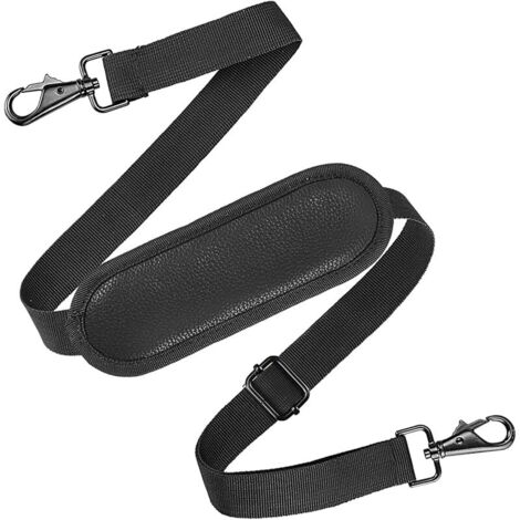 Sangle Remplacement Bandouliere pour Sac Bandoulière Réglables avec Crochets Pivotants en Métal pour Bagages, Sac de Sport, Sacs Porte-Documents Bagages (Noir)