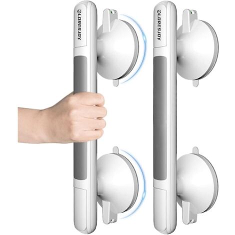 2pcs Poignée de Bain, Poignées de Douche à Ventouse, Barre d‘appui de Salle, Poignée de Baignoire, d‘appui de Salle de Bain, Sans Perçage, Poignée de Sécurité (1/5)