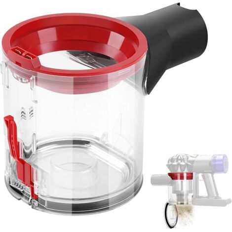 Collecteur de Poussière Transparent de Qualité Supérieure pour Dyson Accessoires Aspirateurs V7/V8, Pièces Détachées pour Dyson - Surveillez la Saleté en Toute Facilité