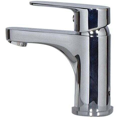 Mob-In – Robinet de lave-mains mitigeur bec bas H13cm – Finition chrome – Aérateur en ABS – Poignée en alliage de zinc pour confort d'utilisation